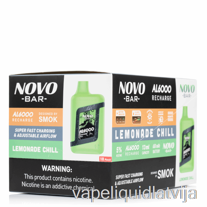 [10 Iepakojumu] Smok Novo Bar Al6000 Vienreizējās Lietošanas Vape šķidrums